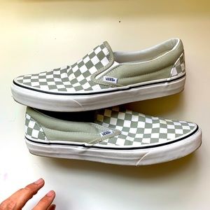 Desert Sage Slip on Vans. UK Exclusive. Size 10. Comes with original box